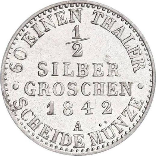Реверс монеты - 1/2 серебряных гроша 1842 года A - цена серебряной монеты - Пруссия, Фридрих Вильгельм IV