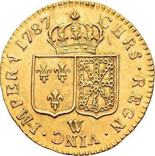 Реверс монеты - Луидор 1787 года W Лилль - цена золотой монеты - Франция, Людовик XVI