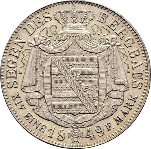 Реверс монеты - Талер 1849 года F "Горный" - цена серебряной монеты - Саксония-Альбертина, Фридрих Август II