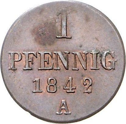 Реверс монеты - 1 пфенниг 1842 года A - цена  монеты - Ганновер, Эрнст Август
