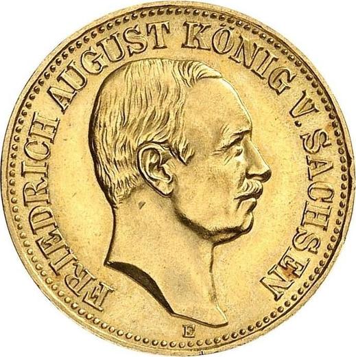 Anverso 10 marcos 1911 E "Sajonia" - valor de la moneda de oro - Alemania, Imperio alemán