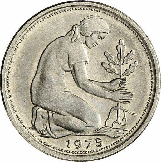 Реверс монеты - 50 пфеннигов 1975 года F - цена  монеты - Германия, ФРГ