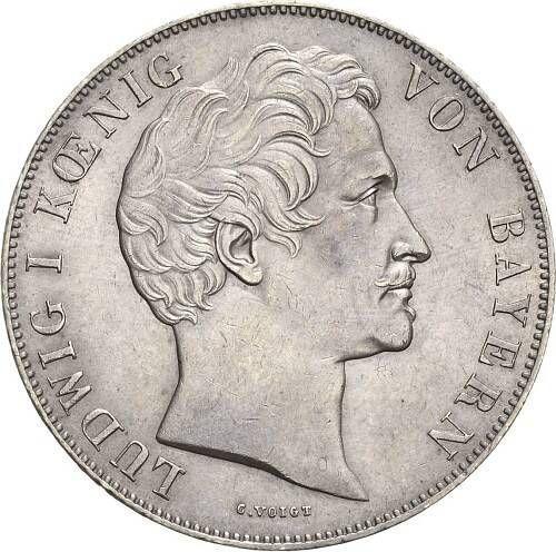 Anverso 2 florines 1845 - valor de la moneda de plata - Baviera, Luis I