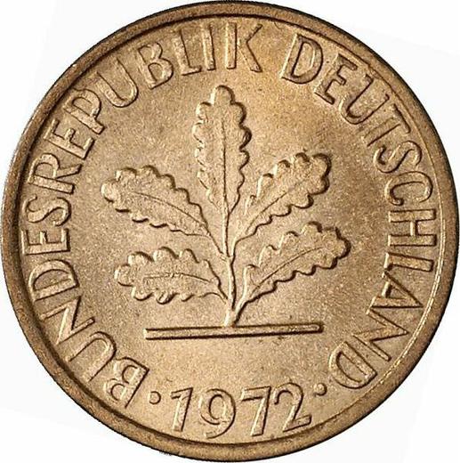 Reverso 1 Pfennig 1972 F - valor de la moneda  - Alemania, RFA