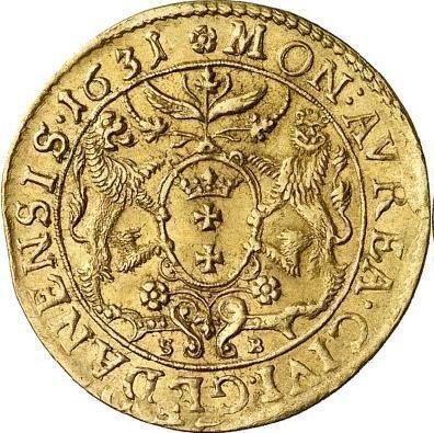 Реверс монеты - Дукат 1631 года SB "Гданьск" - цена золотой монеты - Польша, Сигизмунд III Ваза