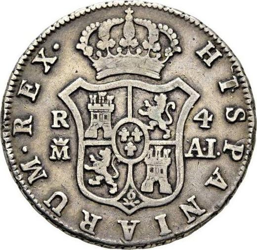 Reverso 4 reales 1808 M AI - valor de la moneda de plata - España, Carlos IV