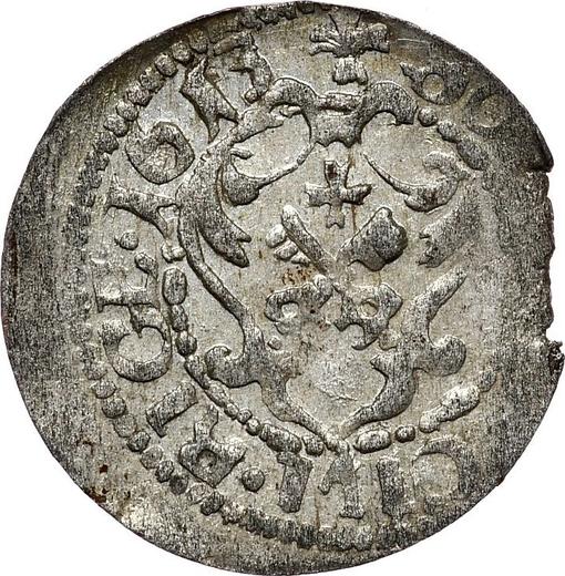 Реверс монеты - Шеляг 1613 года "Рига" - цена серебряной монеты - Польша, Сигизмунд III Ваза