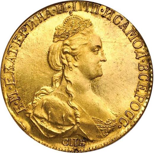 Аверс монеты - 10 рублей 1796 года СПБ Новодел - цена золотой монеты - Россия, Екатерина II