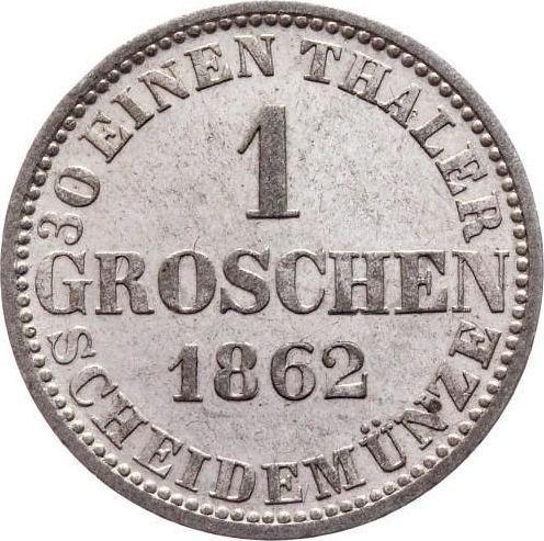 Rewers monety - Grosz 1862 B - cena srebrnej monety - Hanower, Jerzy V