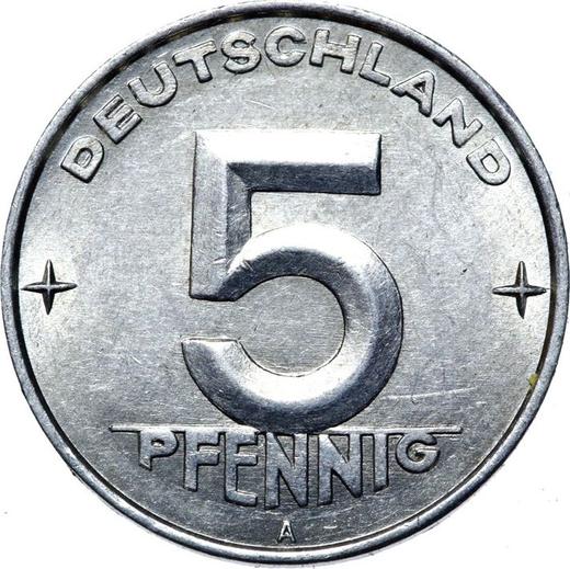 Аверс монеты - 5 пфеннигов 1953 года A - цена  монеты - Германия, ГДР