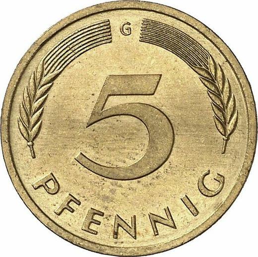 Anverso 5 Pfennige 1983 G - valor de la moneda  - Alemania, RFA