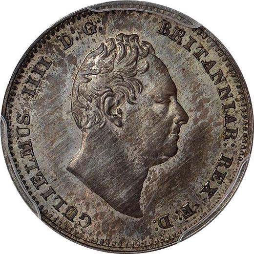 Аверс монеты - Пробные 4 пенса (1 Грот) 1836 года Гладкий гурт - цена серебряной монеты - Великобритания, Вильгельм IV