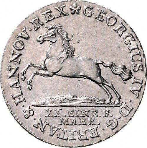 Аверс монеты - 16 грошей 1820 года - цена серебряной монеты - Ганновер, Георг IV