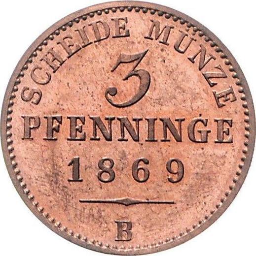 Reverso 3 Pfennige 1869 B - valor de la moneda  - Prusia, Guillermo I