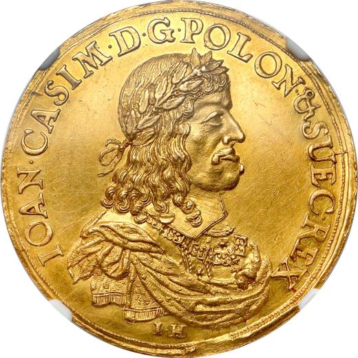 Obverse Donative 4 Ducat no date (1649-1668) IH "Danzig" - Gold Coin Value - Poland, John II Casimir