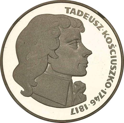 Reverso 100 eslotis 1976 MW "Bicentenario de la muerte de Tadeusz Kościuszko" Plata - valor de la moneda de plata - Polonia, República Popular