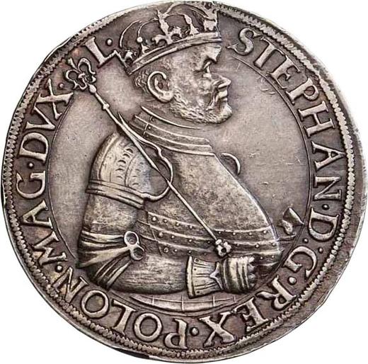 Аверс монеты - Талер 1585 года NB "Надьбанье" - цена серебряной монеты - Польша, Стефан Баторий