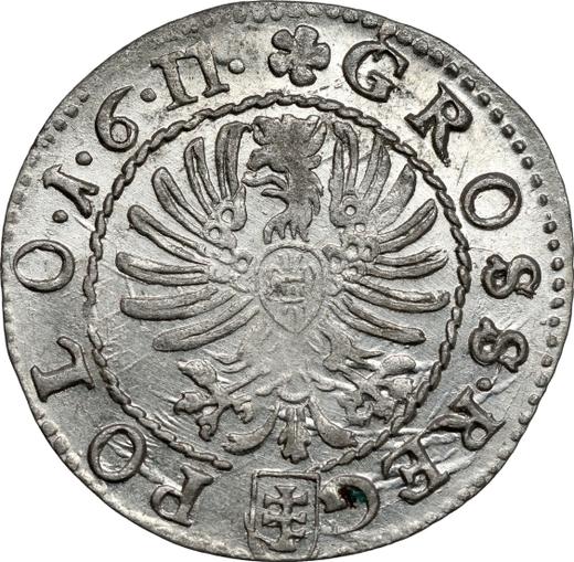 Реверс монеты - 1 грош 1611 года - цена серебряной монеты - Польша, Сигизмунд III Ваза