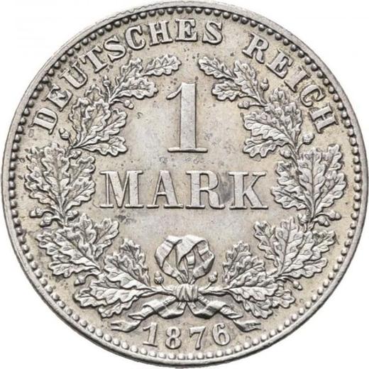 Аверс монеты - 1 марка 1876 года D "Тип 1873-1887" - цена серебряной монеты - Германия, Германская Империя