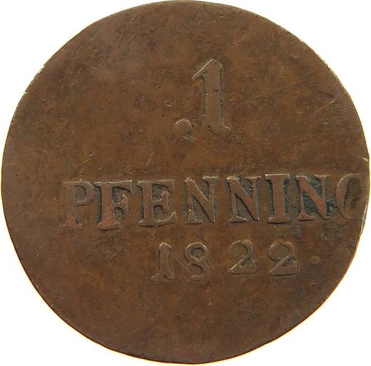 Reverso 1 Pfennig 1822 - valor de la moneda  - Baviera, Maximilian I