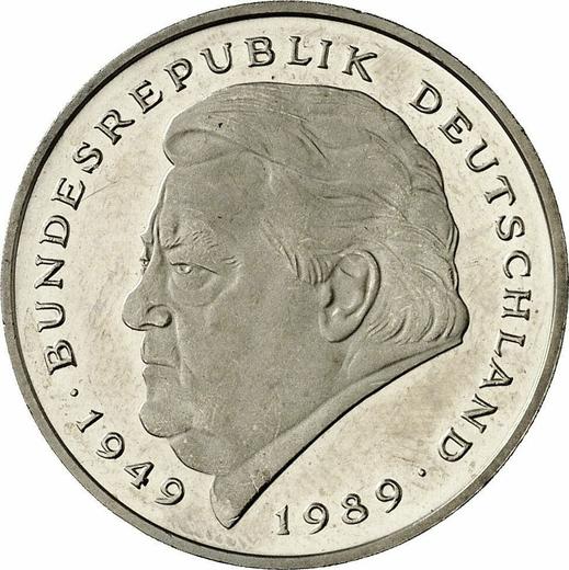 Anverso 2 marcos 1995 J "Franz Josef Strauß" - valor de la moneda  - Alemania, RFA