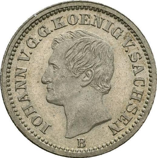 Аверс монеты - 1 новый грош 1868 года B - цена серебряной монеты - Саксония-Альбертина, Иоганн