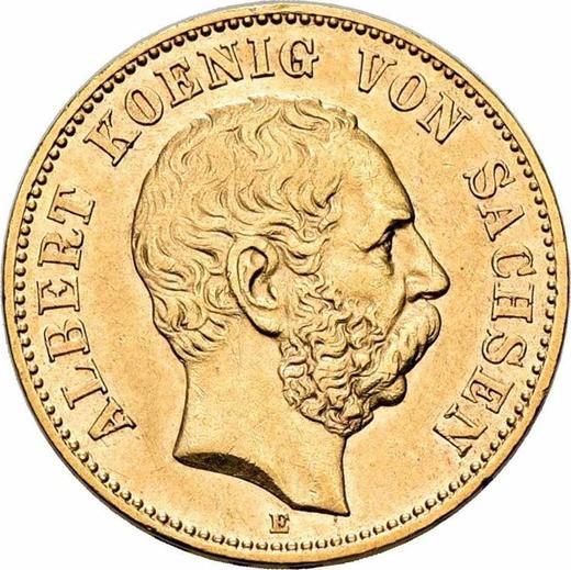 Аверс монеты - 20 марок 1876 года E "Саксония" - цена золотой монеты - Германия, Германская Империя