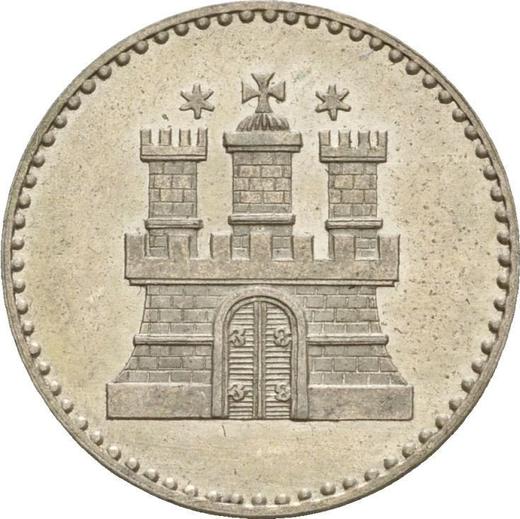 Аверс монеты - 1 шиллинг 1855 года A - цена  монеты - Гамбург, Вольный город
