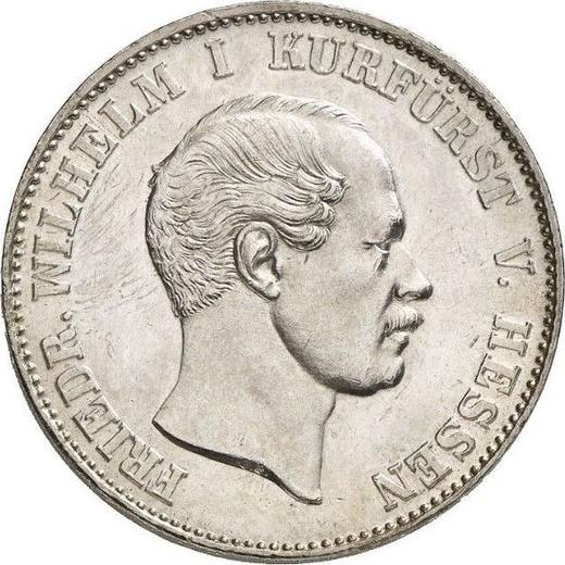 Аверс монеты - Талер 1858 года C.P. - цена серебряной монеты - Гессен-Кассель, Фридрих Вильгельм I