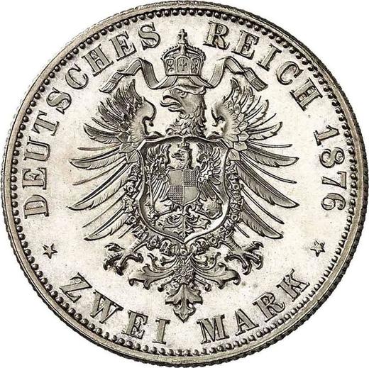 Реверс монеты - 2 марки 1876 года H "Гессен" - цена серебряной монеты - Германия, Германская Империя