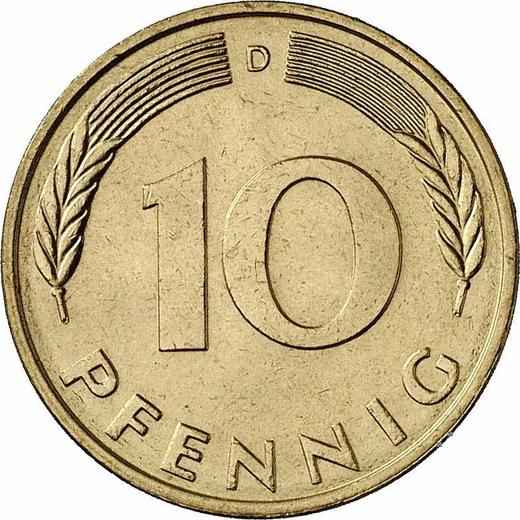 Аверс монеты - 10 пфеннигов 1975 года D - цена  монеты - Германия, ФРГ
