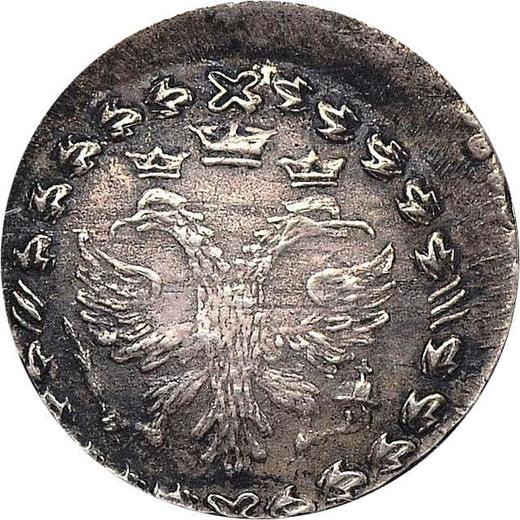 Anverso 10 deneg (5 kopeks) ҂АΨА (1701) Reacuñación Águila pequeña - valor de la moneda de plata - Rusia, Pedro I