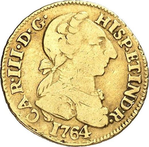 Аверс монеты - 1 эскудо 1764 года Mo MM - цена золотой монеты - Мексика, Карл III
