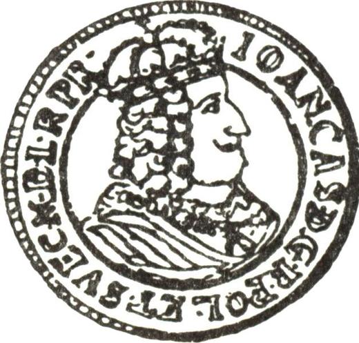 Anverso Ducado 1653 HIL "Toruń" - valor de la moneda de oro - Polonia, Juan II Casimiro