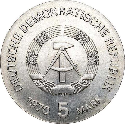 Reverso 5 marcos 1970 "Röntgen" - valor de la moneda  - Alemania, República Democrática Alemana (RDA)