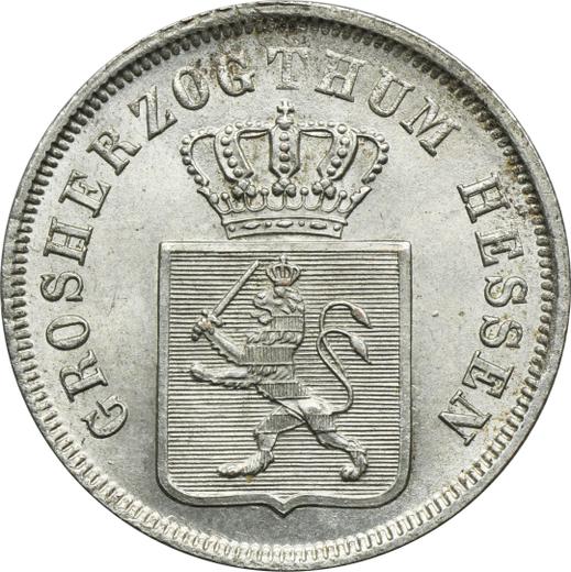 Аверс монеты - 6 крейцеров 1843 года - цена серебряной монеты - Гессен-Дармштадт, Людвиг II