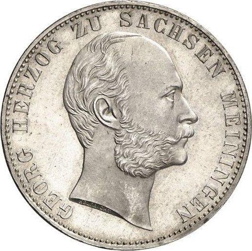 Аверс монеты - Талер 1867 года - цена серебряной монеты - Саксен-Мейнинген, Георг II