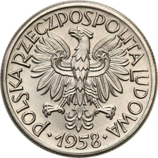 Аверс монеты - Пробные 50 грошей 1958 года "Лента" Никель - цена  монеты - Польша, Народная Республика