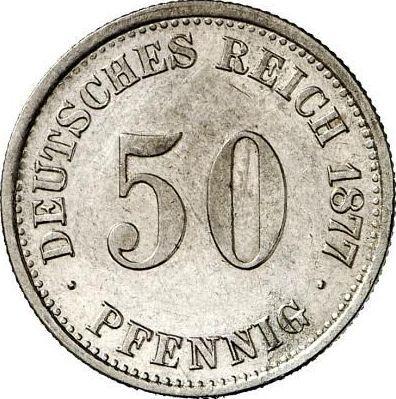 Аверс монеты - 50 пфеннигов 1877 года H "Тип 1875-1877" - цена серебряной монеты - Германия, Германская Империя