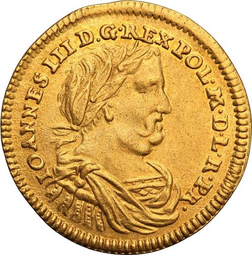 Anverso Ducado 1676 DL "Gdańsk" - valor de la moneda de oro - Polonia, Juan III Sobieski