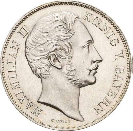 Awers monety - 1 gulden 1859 - cena srebrnej monety - Bawaria, Maksymilian II