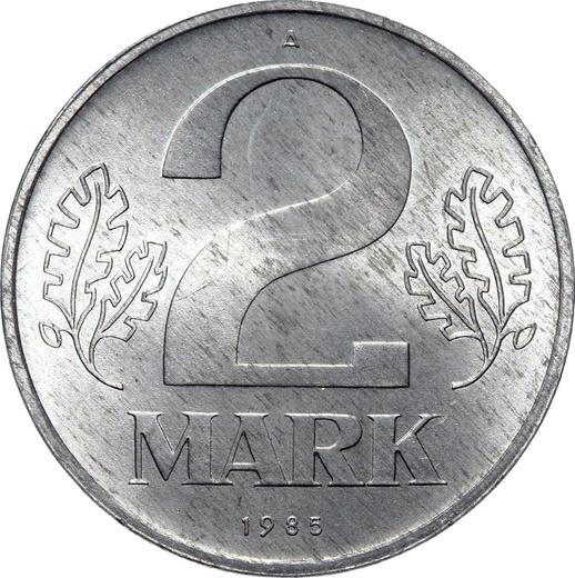 Anverso 2 marcos 1985 A - valor de la moneda  - Alemania, República Democrática Alemana (RDA)