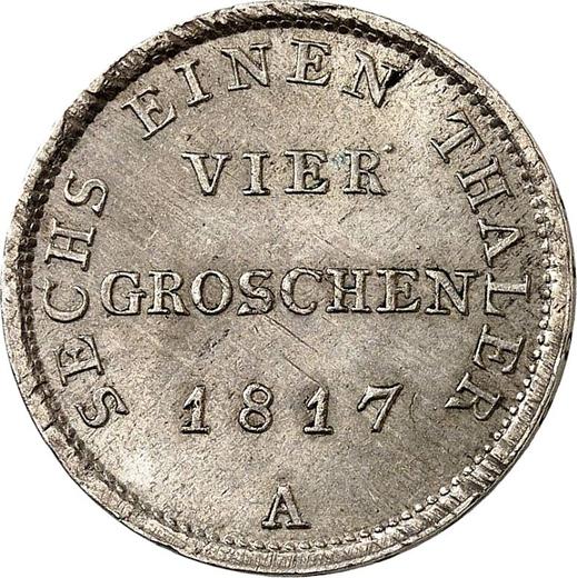 Реверс монеты - 1/6 талера 1817 года A "Тип 1816-1818" - цена серебряной монеты - Пруссия, Фридрих Вильгельм III