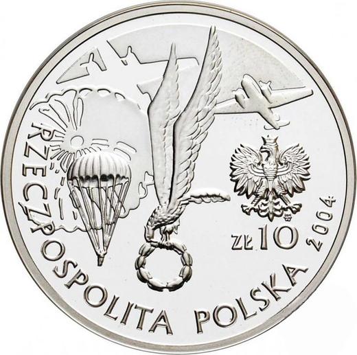 Аверс монеты - 10 злотых 2004 года MW RK "Генерал Станислав Сосабовский" - цена серебряной монеты - Польша, III Республика после деноминации
