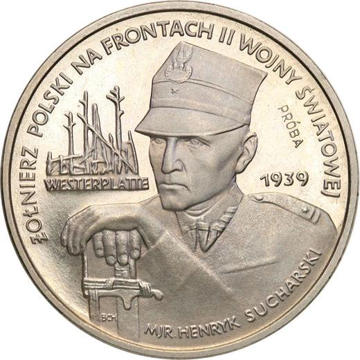 Реверс монеты - Пробные 5000 злотых 1989 года MW BCH "Хенрик Сухарский" Никель - цена  монеты - Польша, Народная Республика