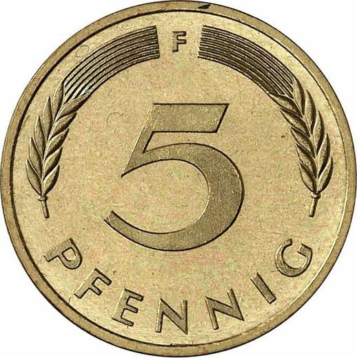 Awers monety - 5 fenigów 1976 F - cena  monety - Niemcy, RFN