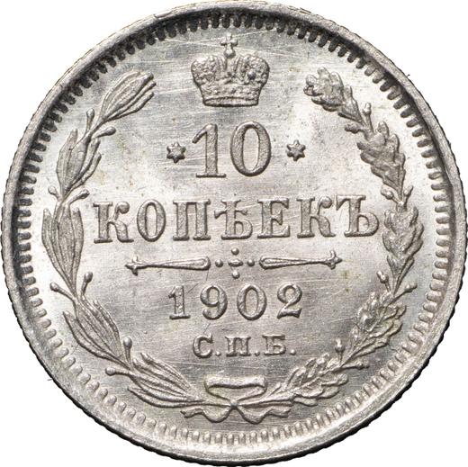 Reverso 10 kopeks 1902 СПБ АР - valor de la moneda de plata - Rusia, Nicolás II