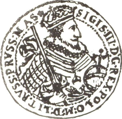 Аверс монеты - Орт (18 грошей) 1618 года - цена серебряной монеты - Польша, Сигизмунд III Ваза
