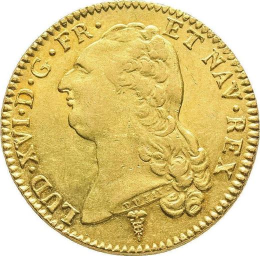 Awers monety - Podwójny Louis d'Or 1791 K Bordeaux - Francja, Ludwik XVI