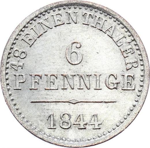 Реверс монеты - 6 пфеннигов 1844 года S - цена серебряной монеты - Ганновер, Эрнст Август